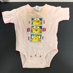 M&M'S Pink Bodysuit with Yellow Character Design 90’s